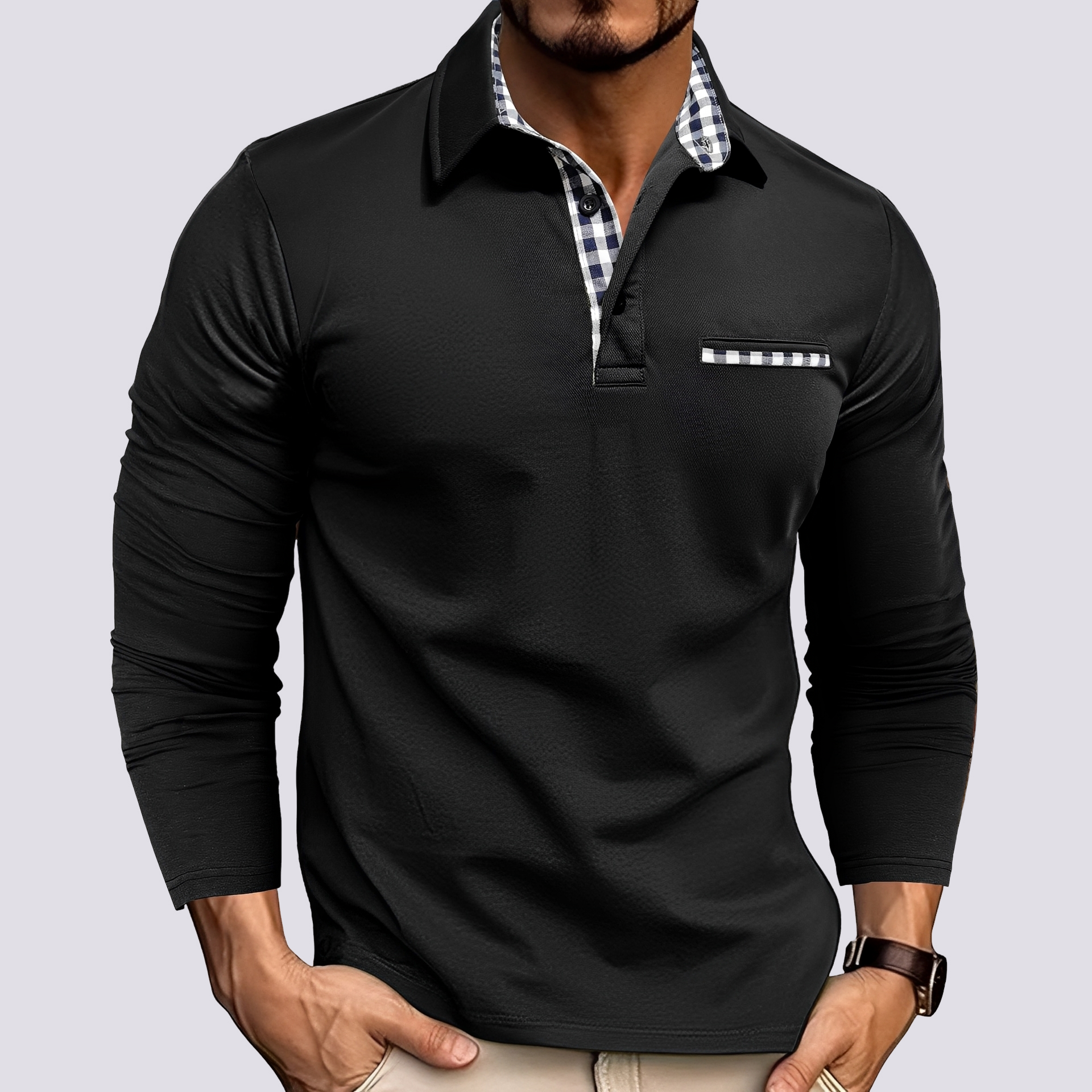 Mark – Polo pour homme – décontracté à manches longues
