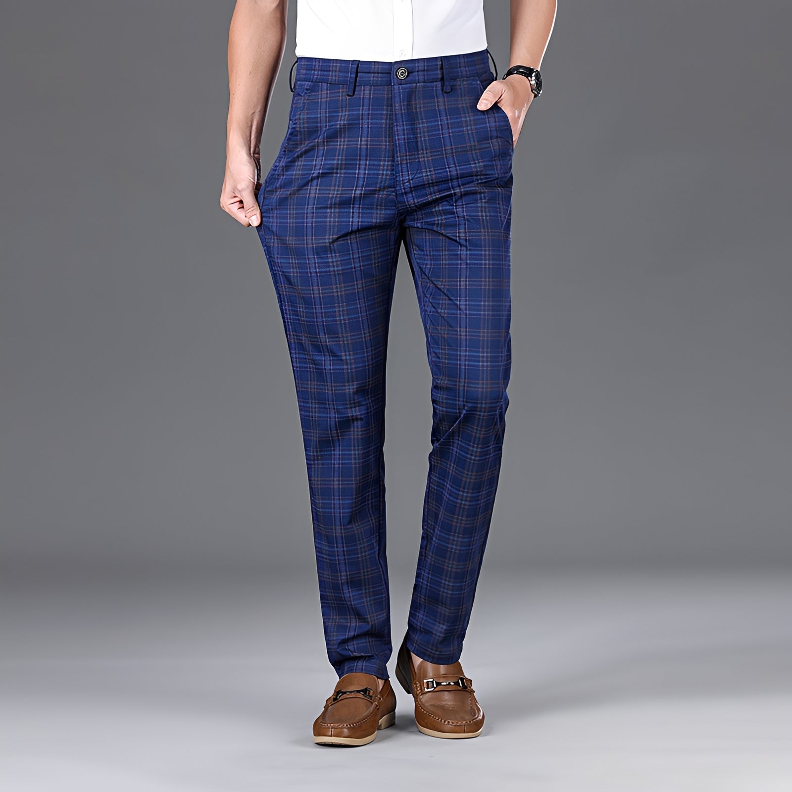Myers - Pantalon décontracté à motif carreaux