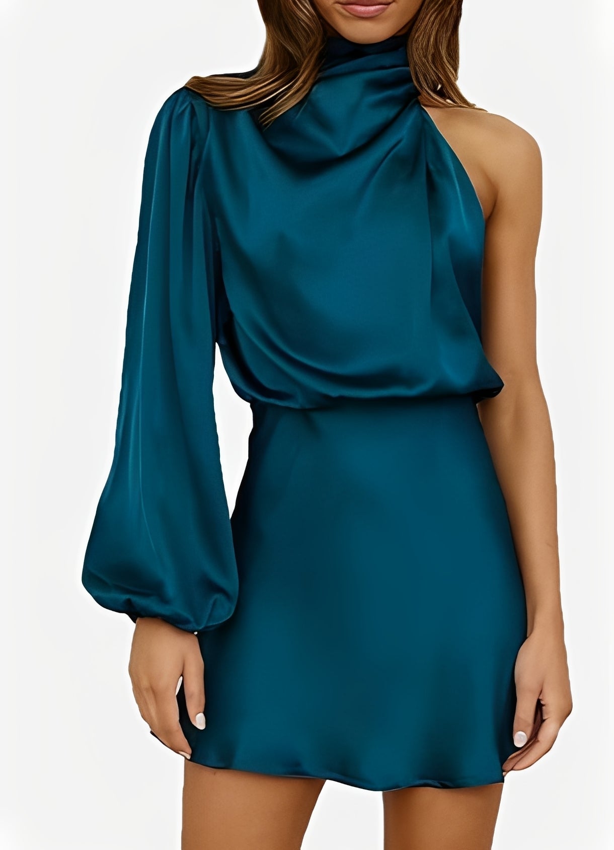 Sammy - Robe chic avec une épaule et manches longues
