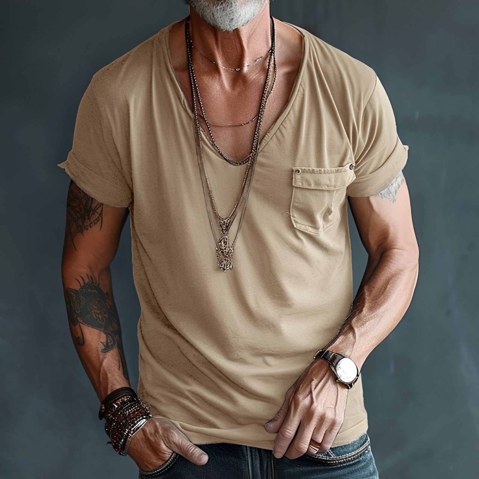 Eddie – T-shirt pour homme – coupe large et décontractée