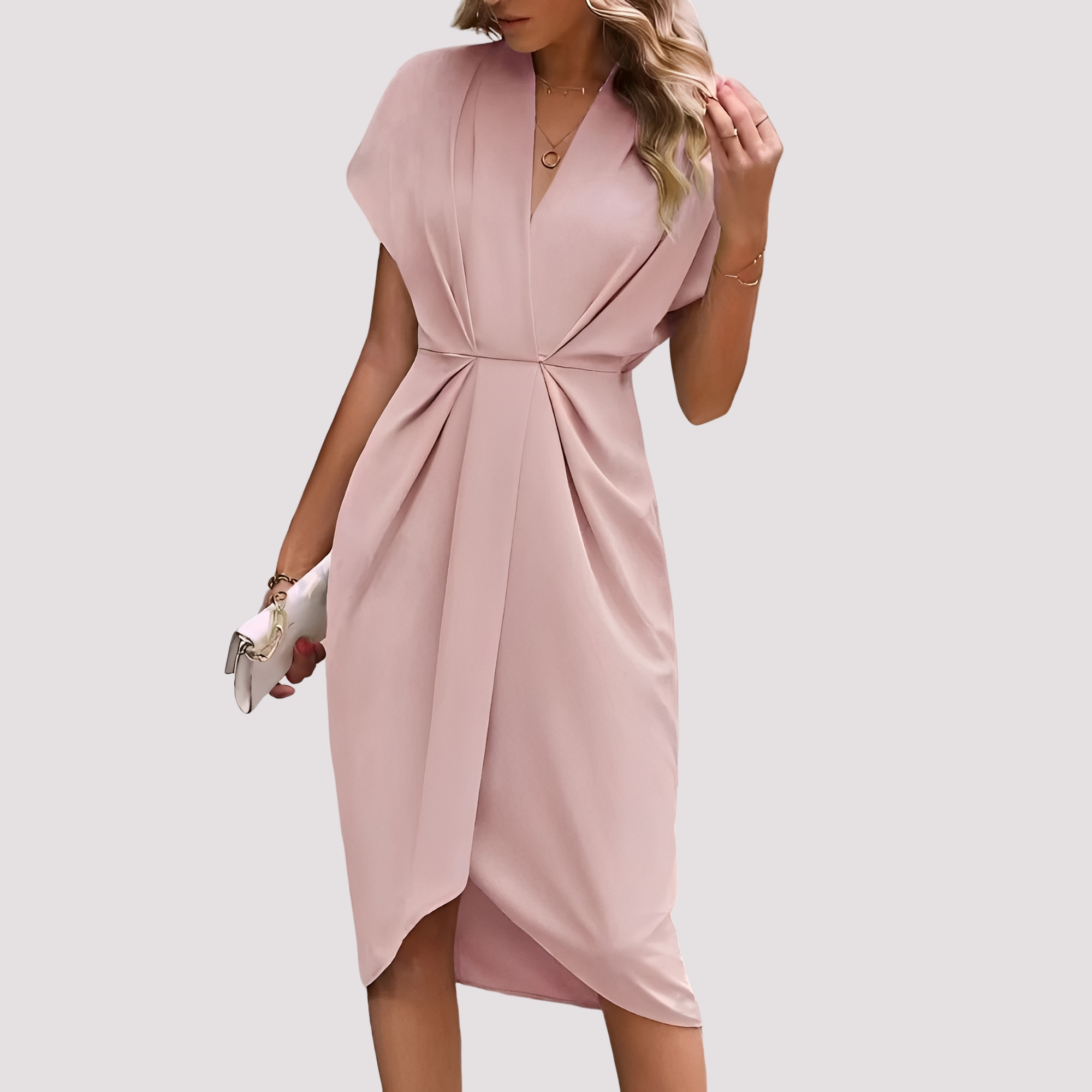 Gwen - Robe Midi Élégante avec Ouverture