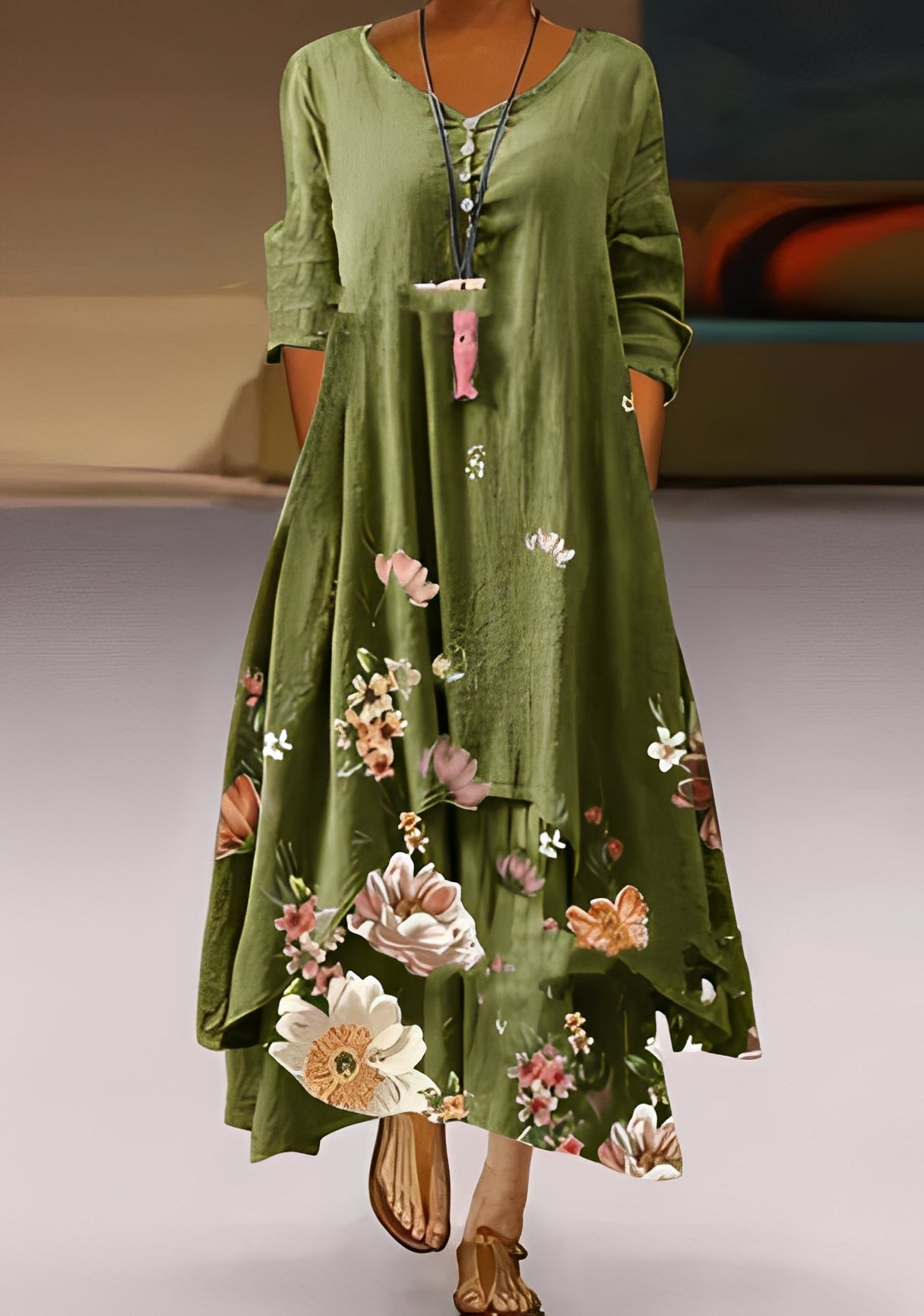Belle - Robe fluide et élégante à motif pour femmes