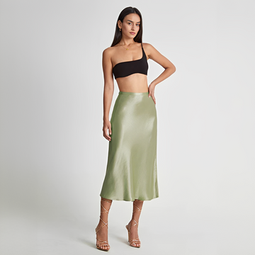 Emilia - Jupe midi fluide à taille haute
