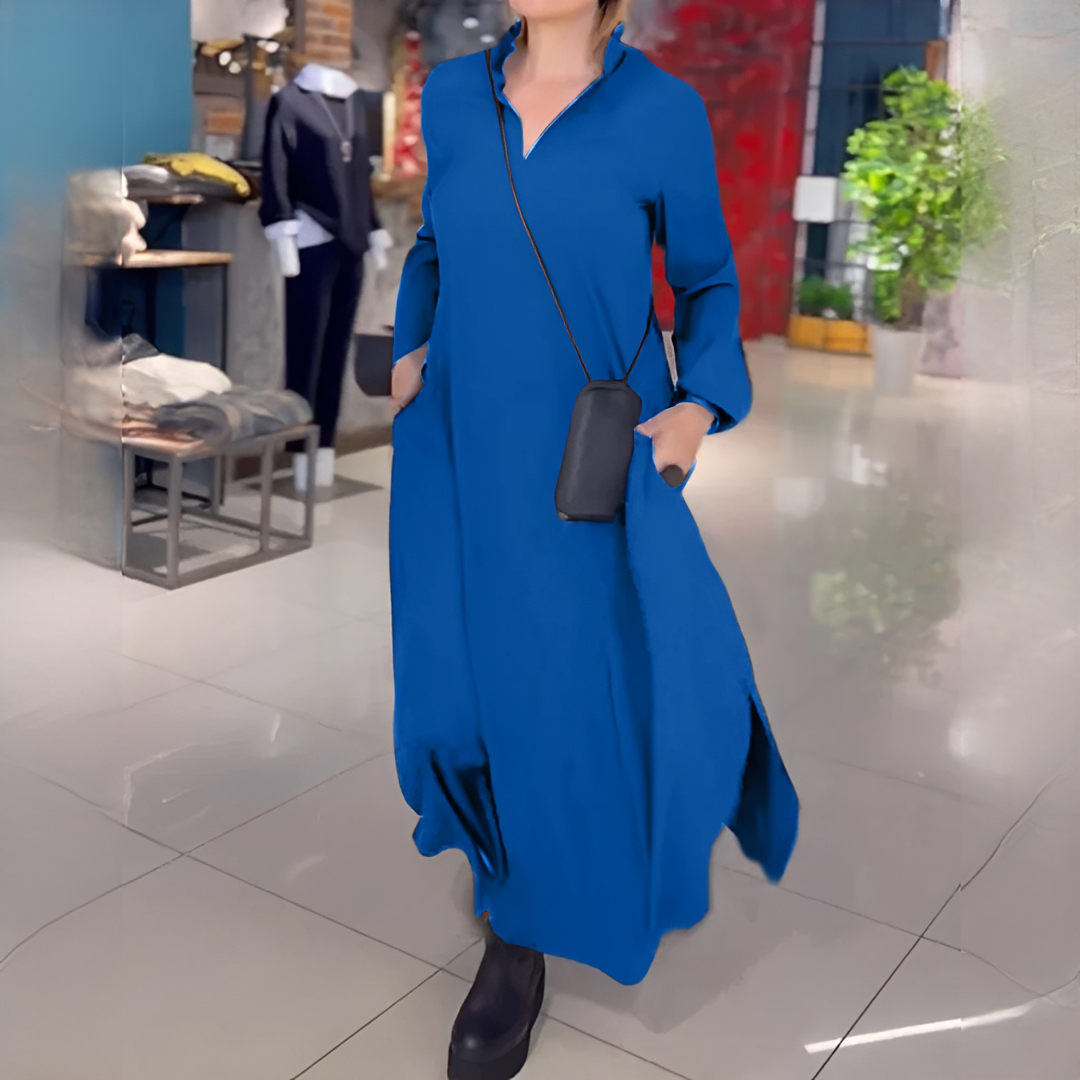 Cassie - Robe longue décontractée avec manches