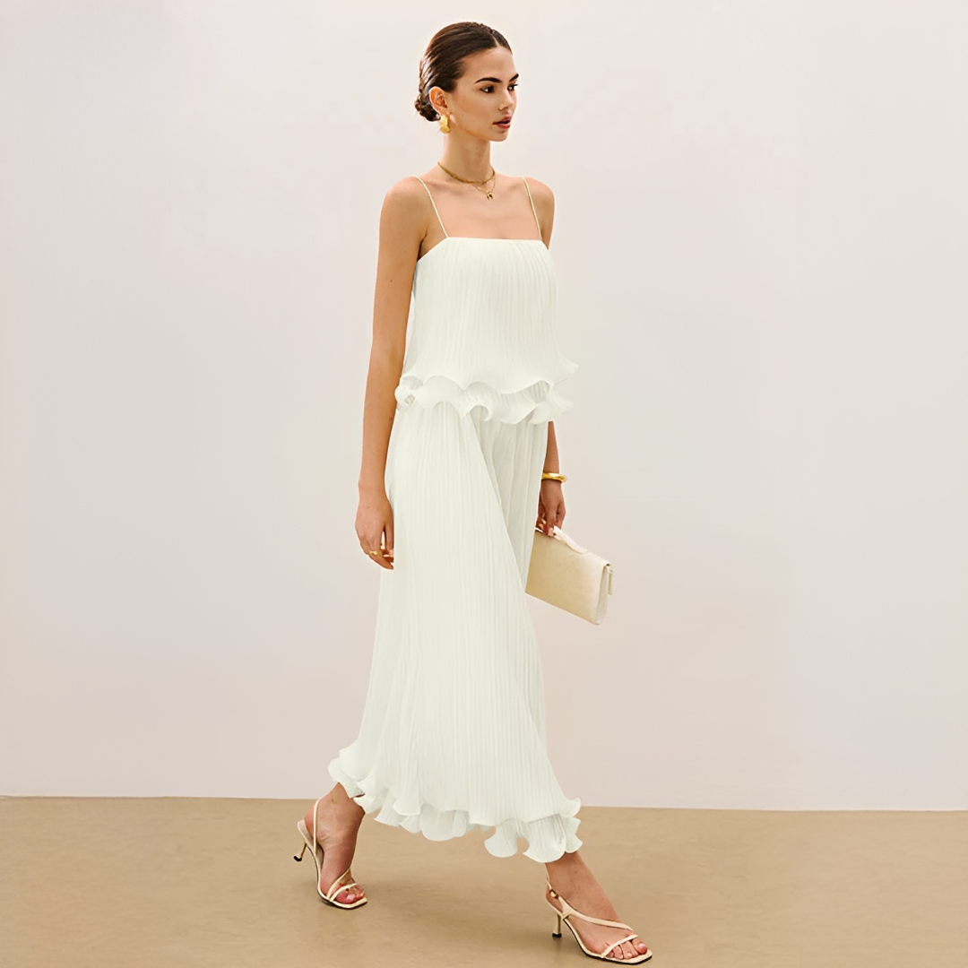 Daphne - Ensemble Chic de Jupe Plissée