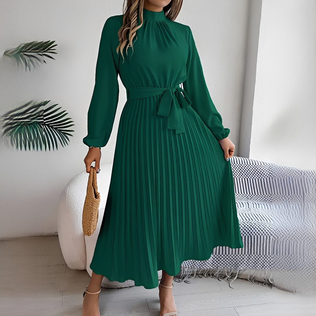 Jessy - Robe à plis longues manches pour femme
