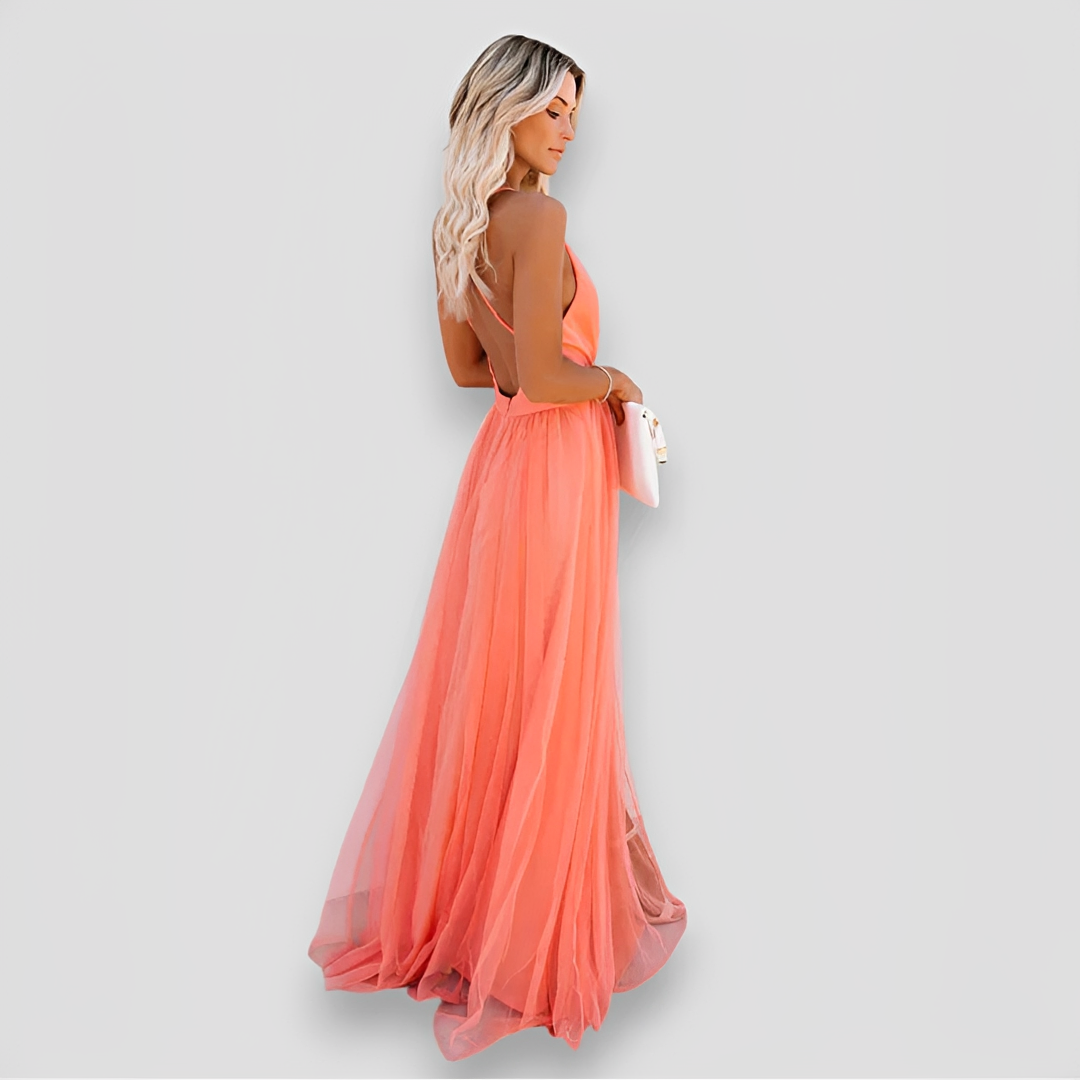 Lidia - Robe Maxi Élégante à Col V