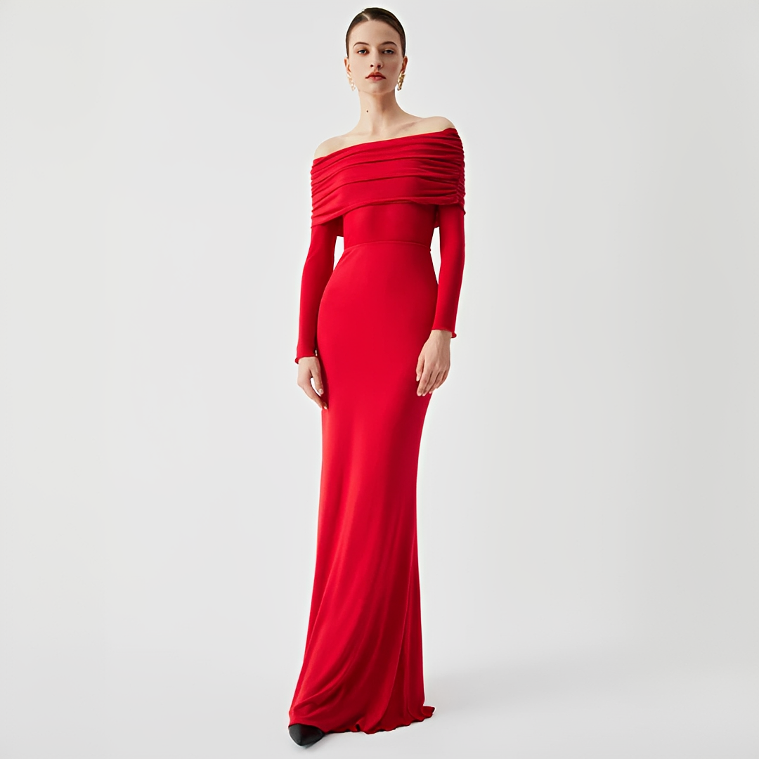 Ermanda - Robe longue élégante épaules dénudées