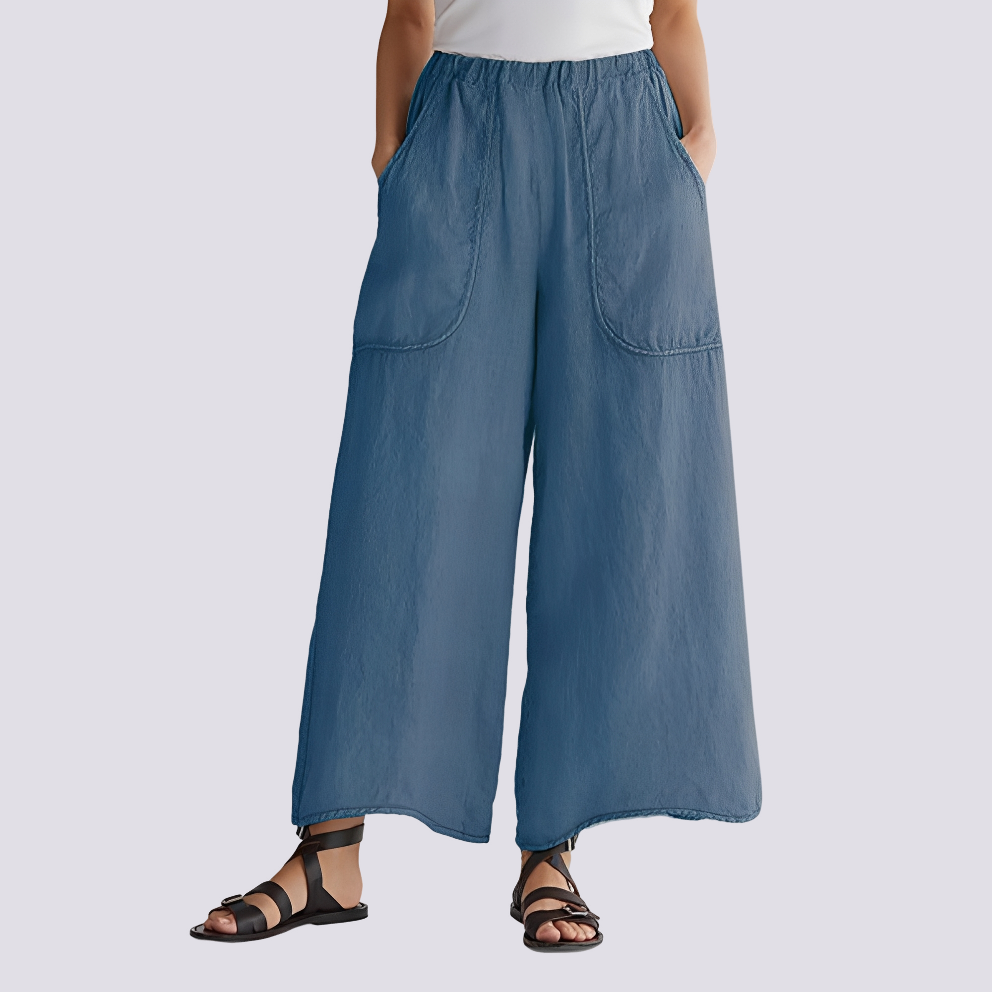 Angela - Pantalon femme à jambes larges et style décontracté