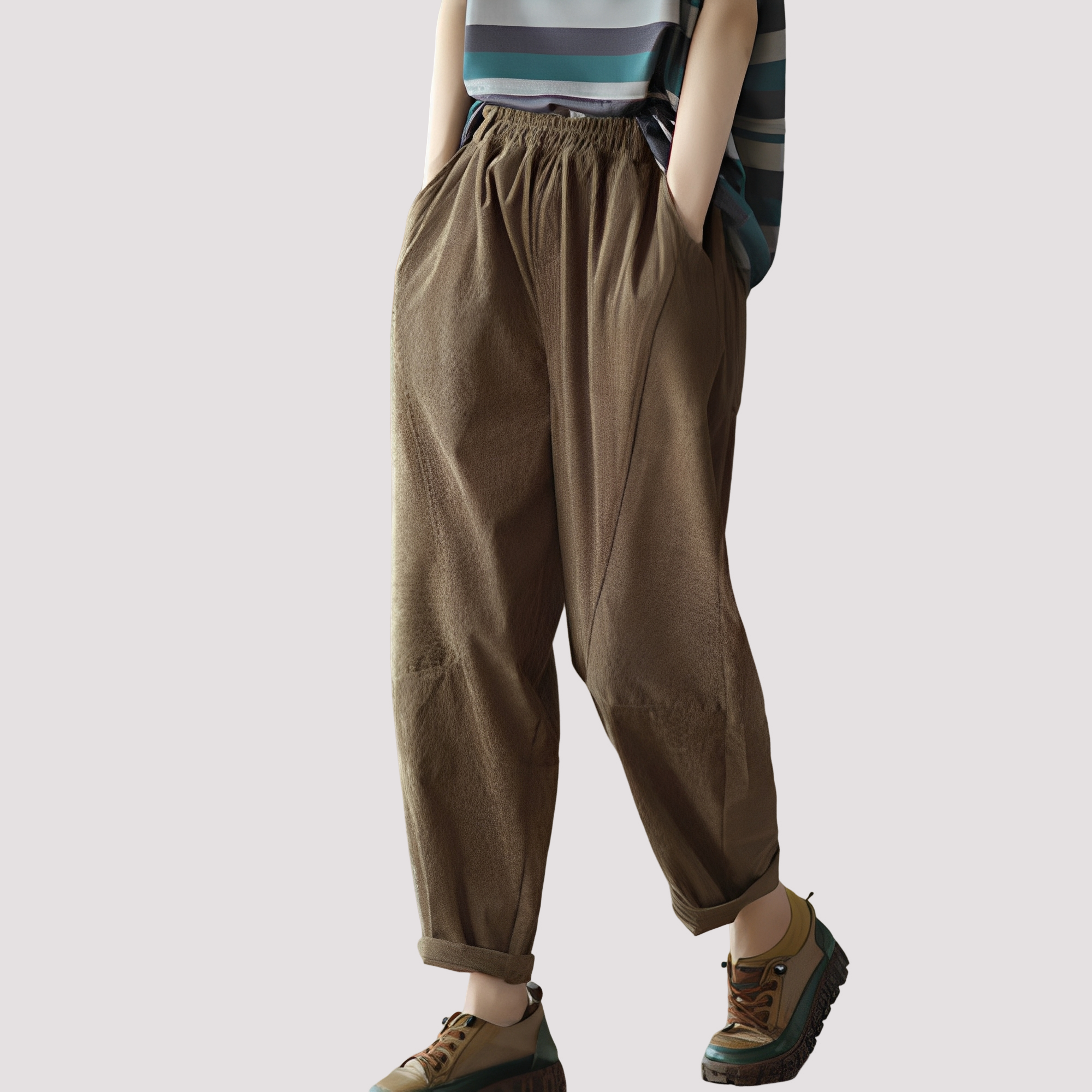 Stella - Pantalon large et décontracté avec taille élastique pour femmes