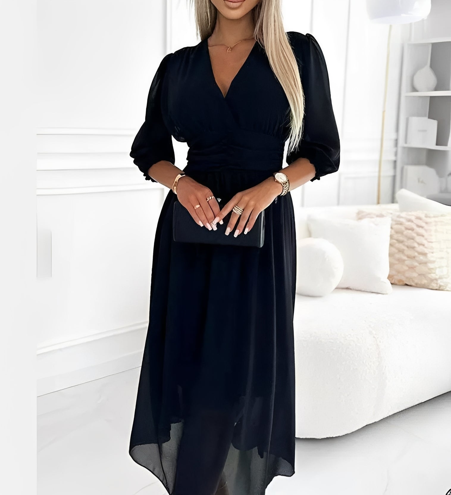 Aysha - Robe midi avec manches longues