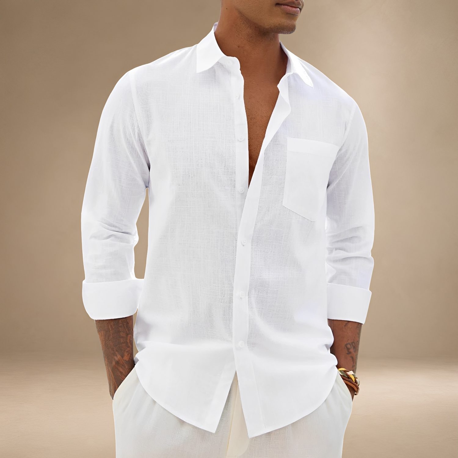 Ajay - Chemise Casual à Manches Longues