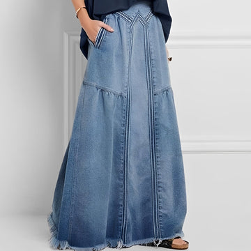 Nella - Jupe élégante en denim avec poche pour femmes