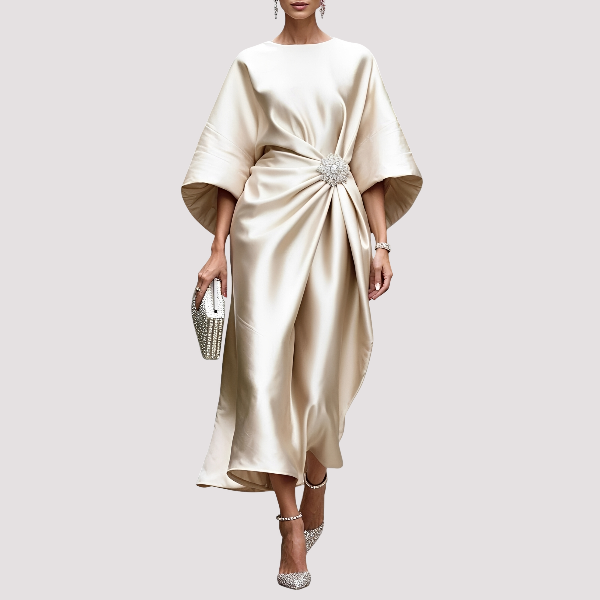 Kay - Robe Midi Élégante avec Design Croisé