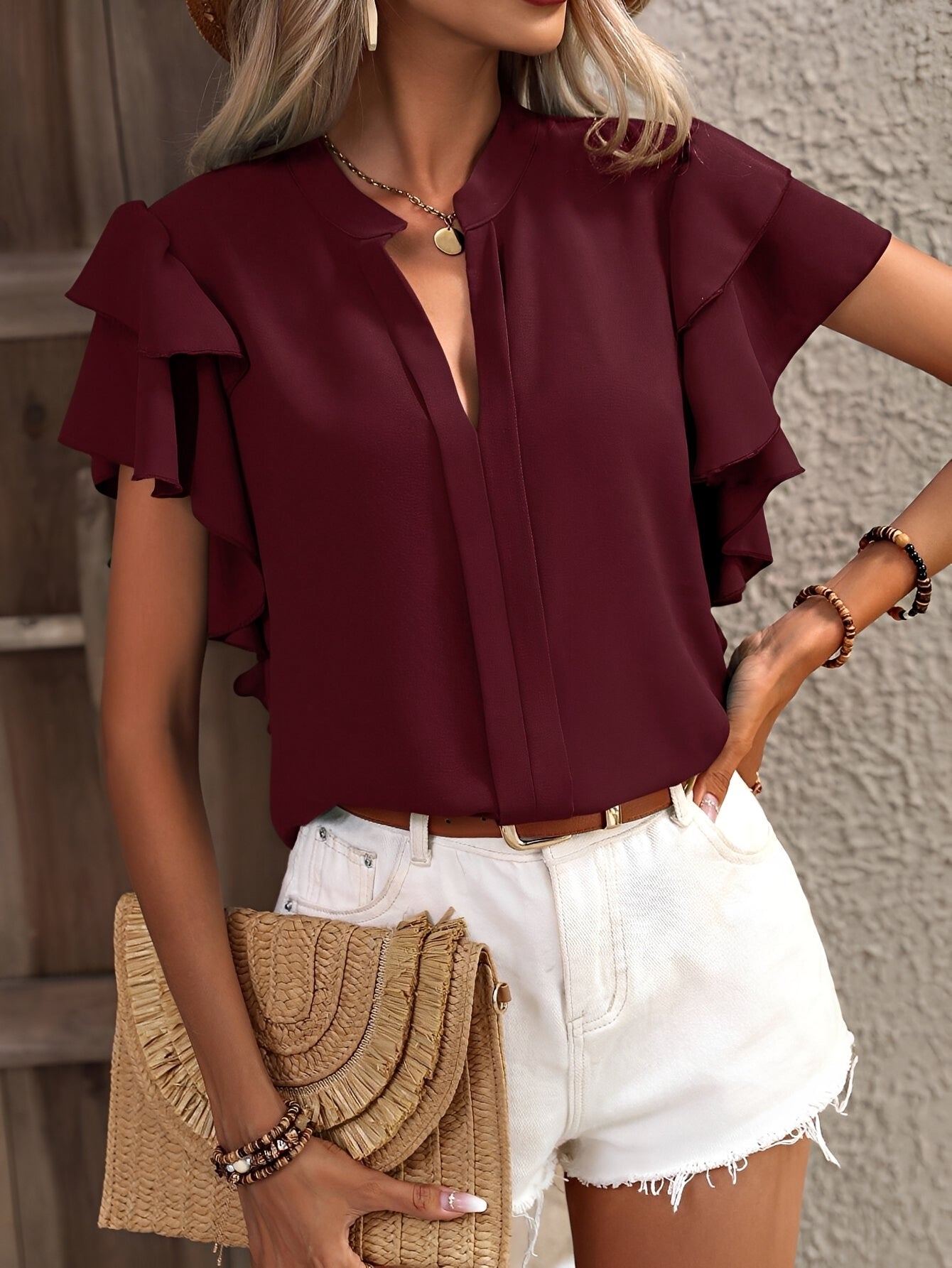 Louisa - Blouse sans manches avec col en V