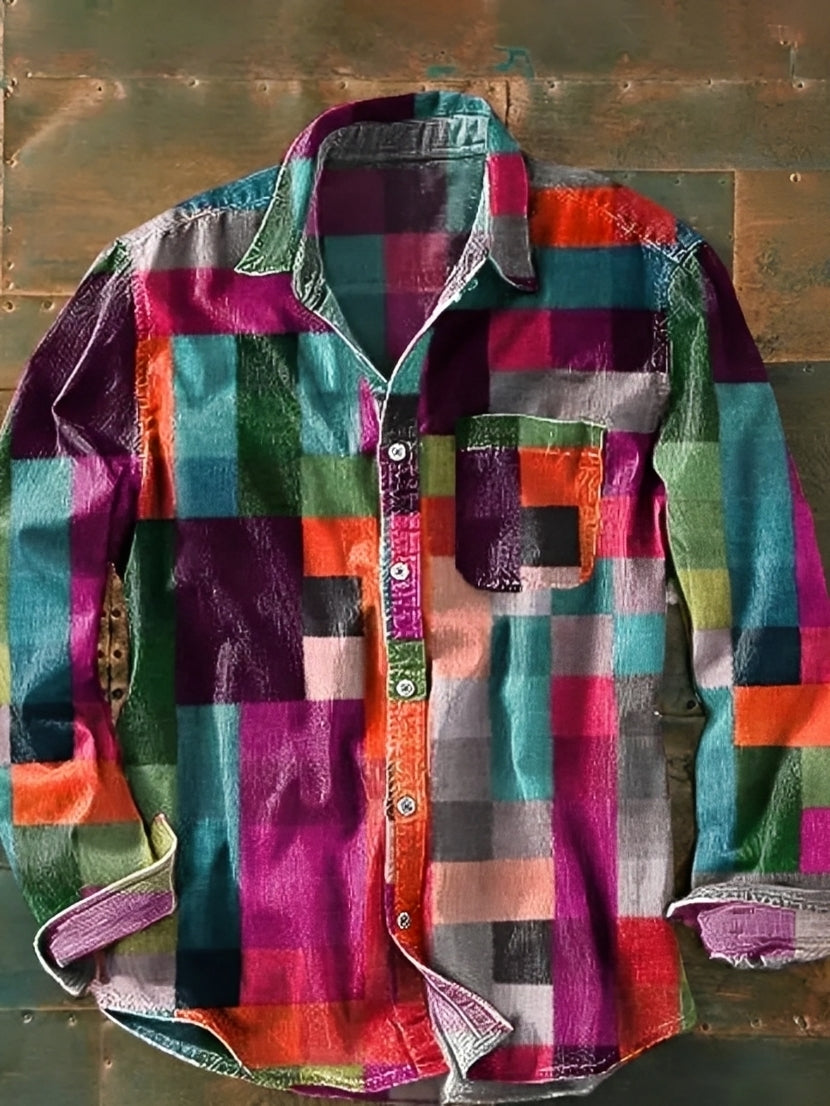 Charles – Chemise longue pour homme – Vintage et colorée