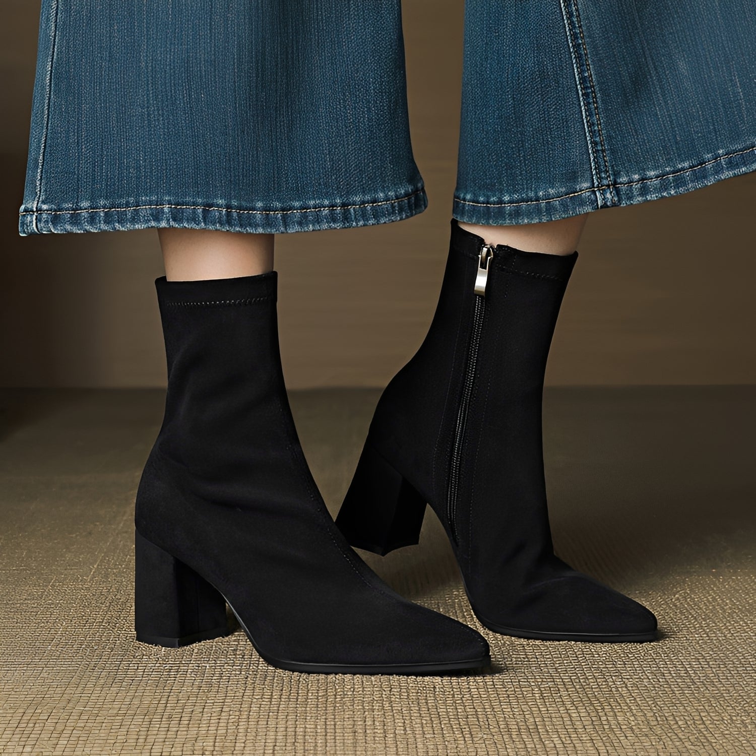 Mikayla - Bottes à Talons Confortables avec Zip