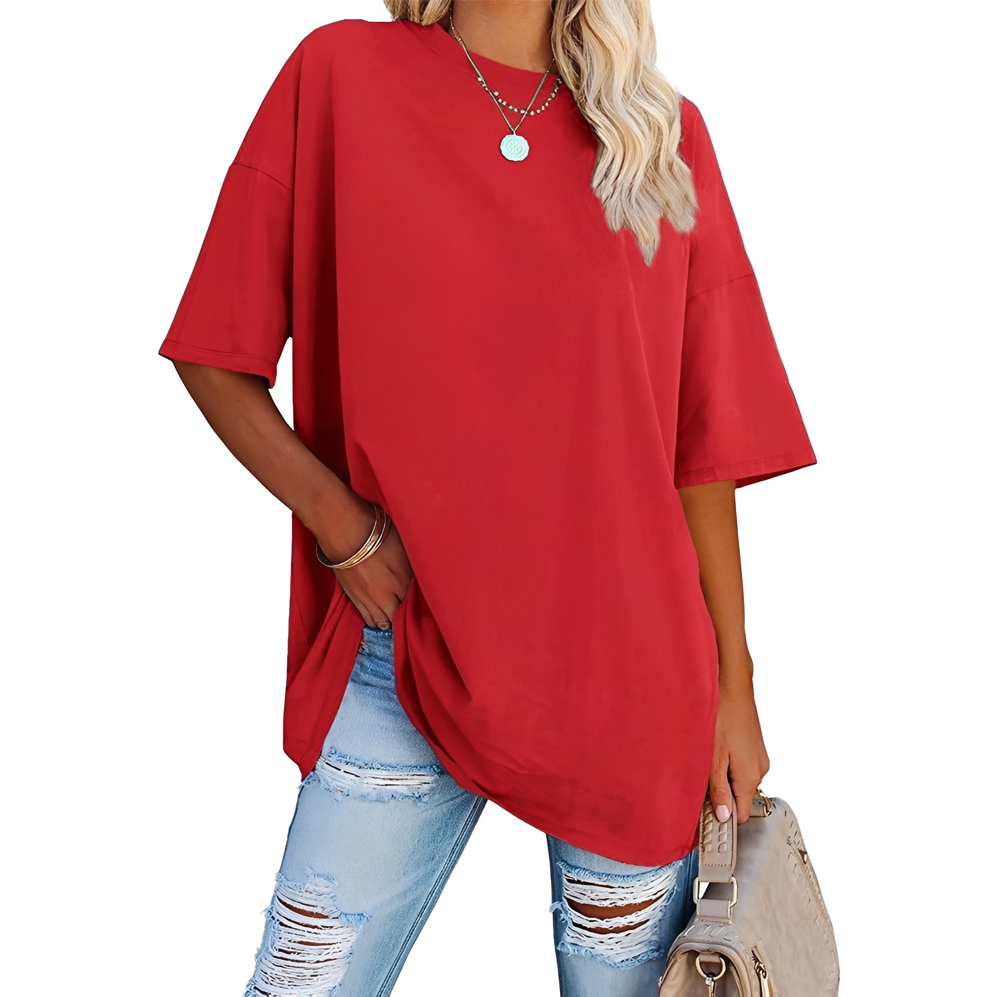Alice - T-shirt large avec épaules tombantes