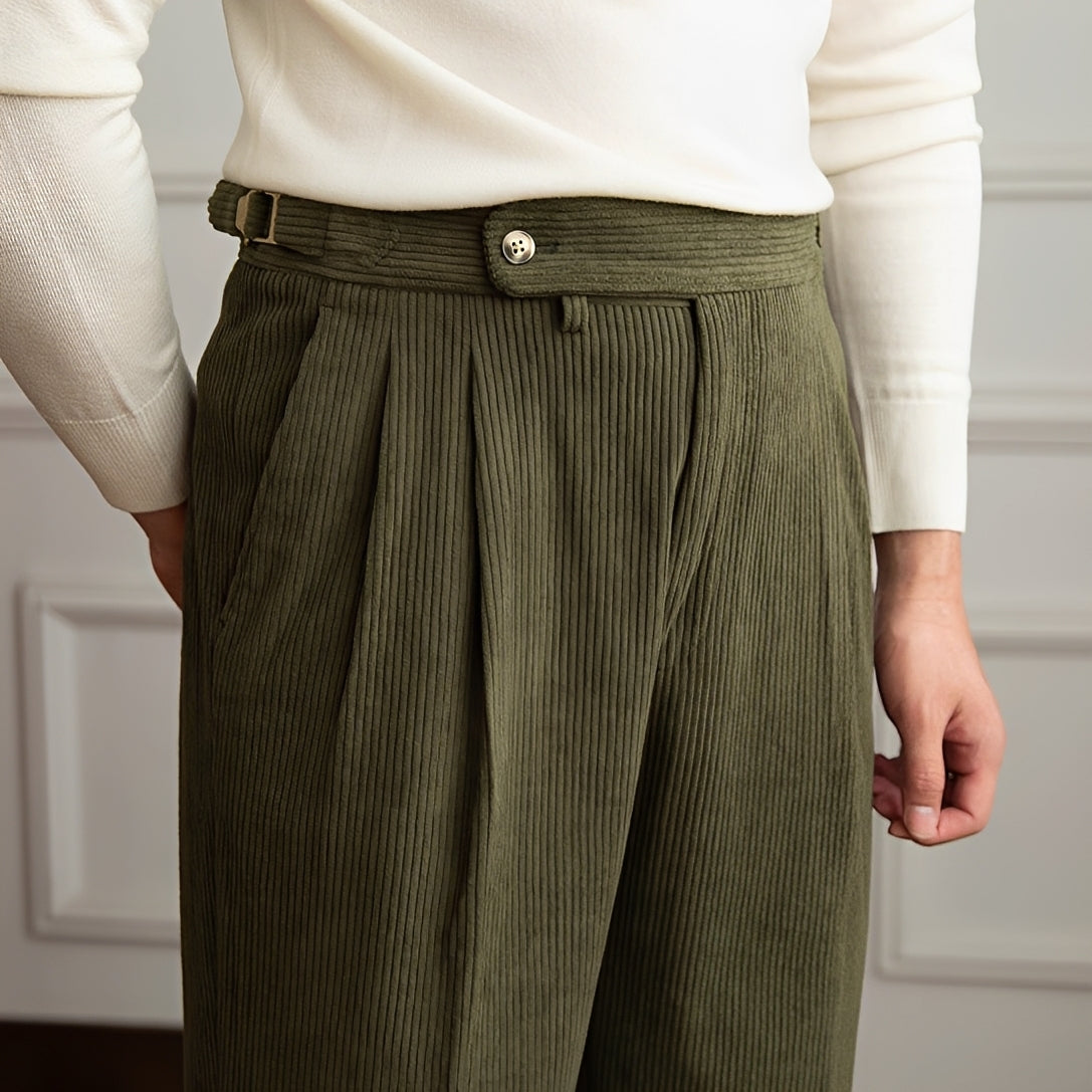 Rafael - Pantalon à Taille Haute en Tissu Texturé