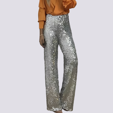 Mandy - Pantalon à sequins taille haute