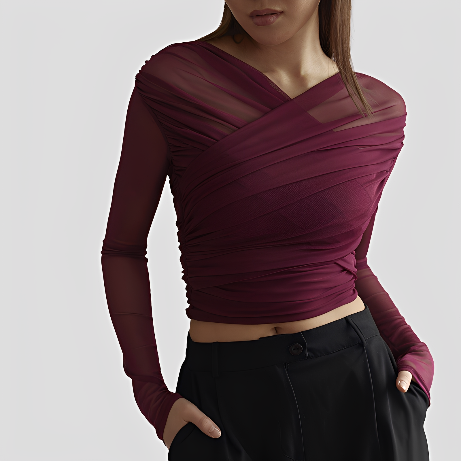 Cara - Blouse élégante avec manches longues et plis