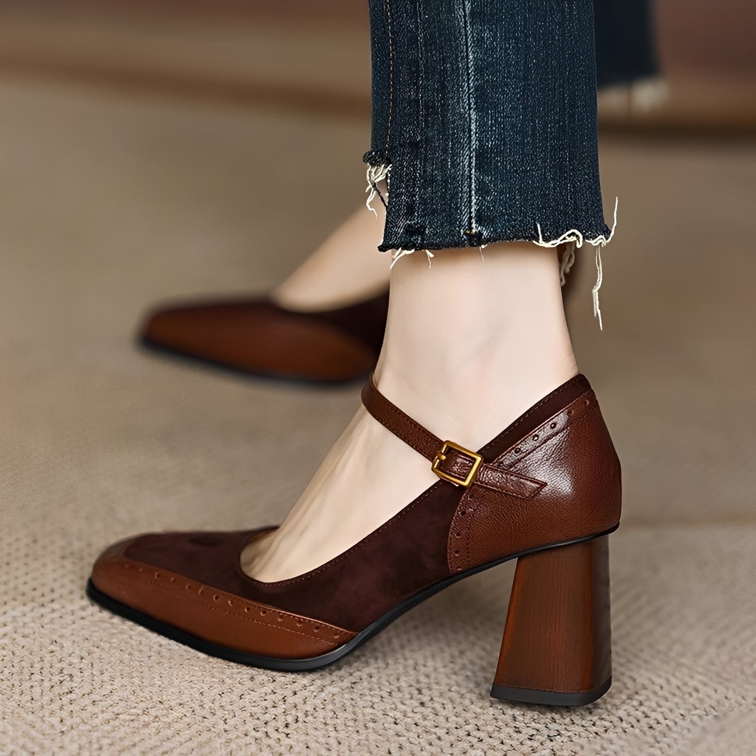 Isha - Chaussures formelles à talons larges