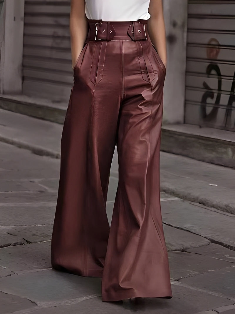 Cathy - Pantalon large taille haute et élégant