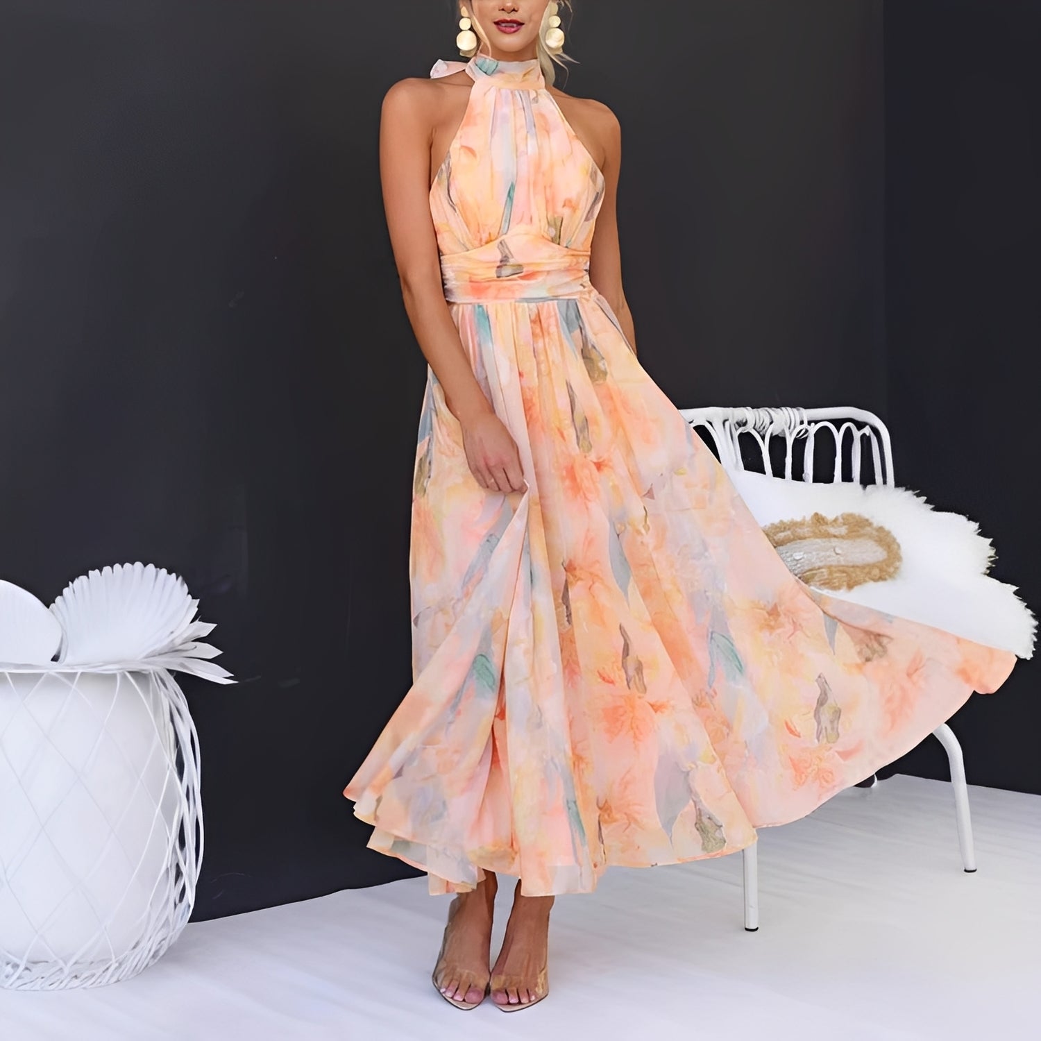 Esther – Robe longue pour femmes – chaleur florale