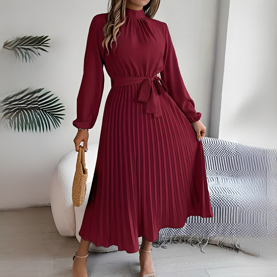 Jessy - Robe à plis longues manches pour femme