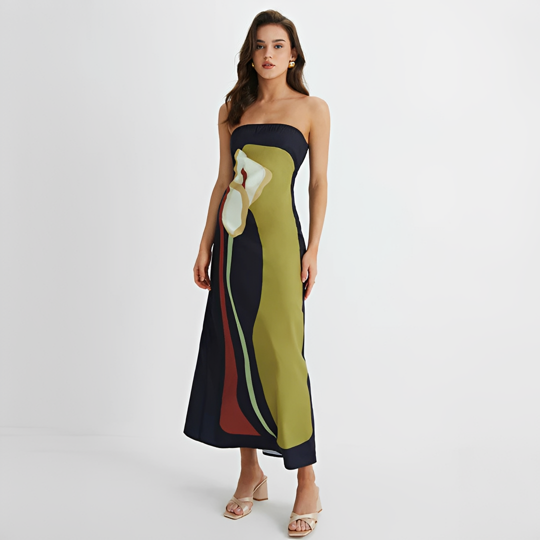 Delaney - Robe Chic à Fleurs Sans Bretelles