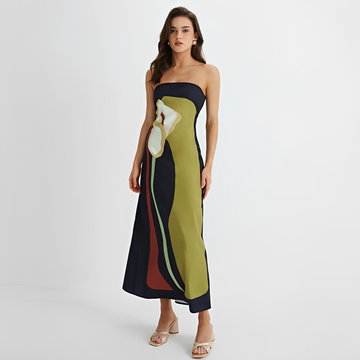 Delaney - Robe Chic à Fleurs Sans Bretelles