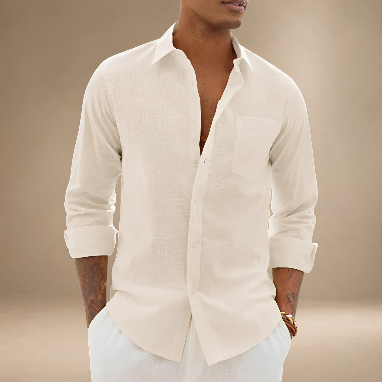 Ajay - Chemise Casual à Manches Longues