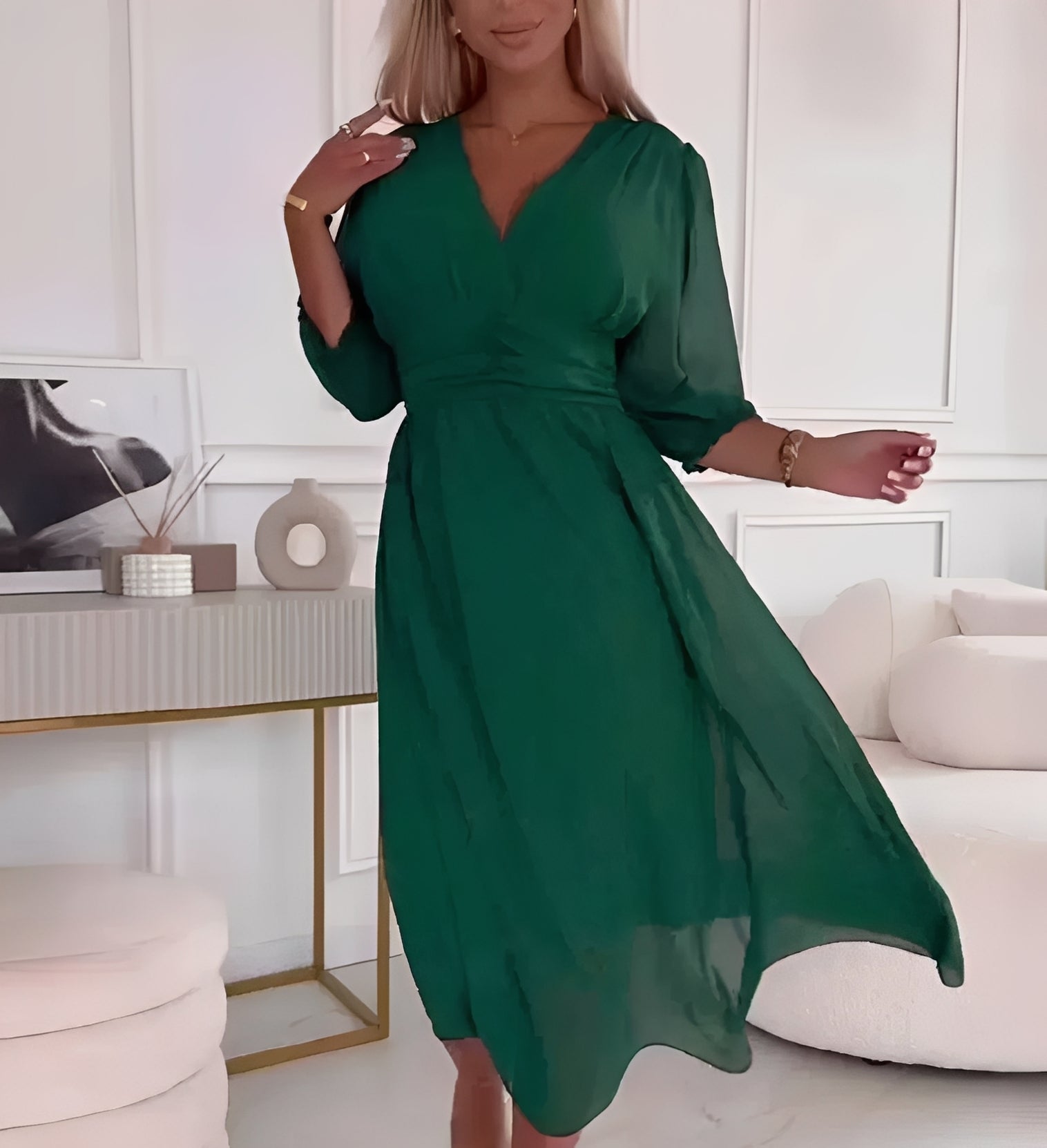 Aysha - Robe midi avec manches longues