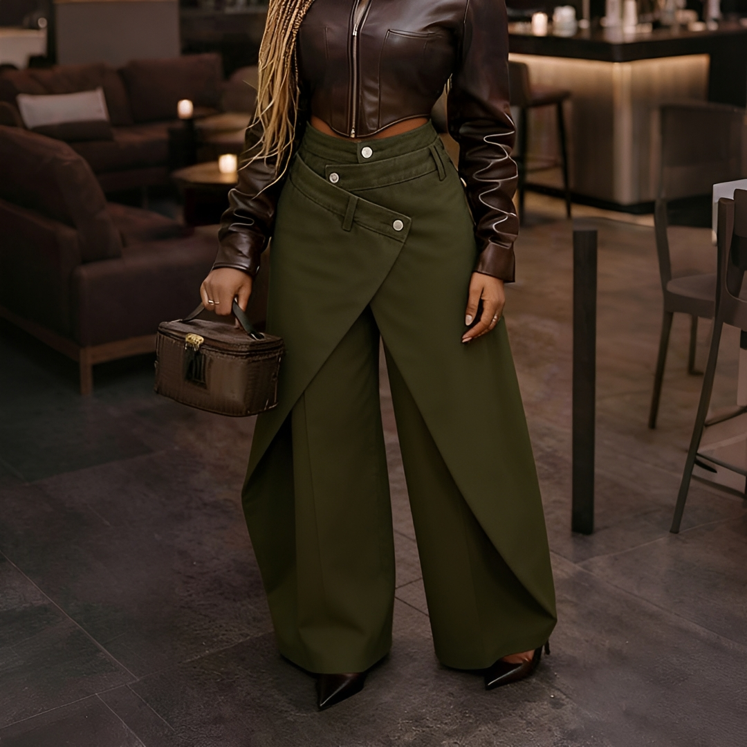 Cheska - Pantalon Chic à Devant Croisé