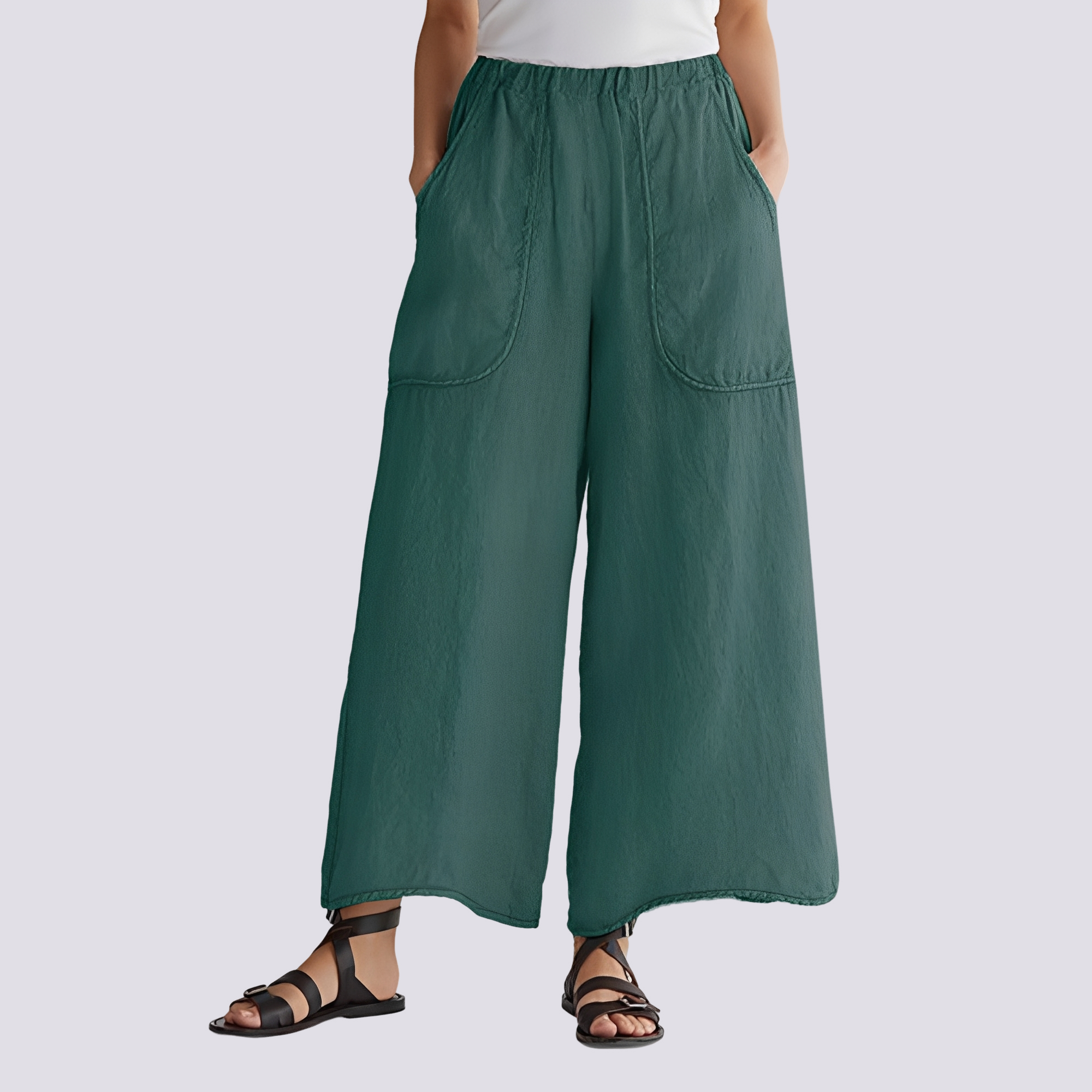 Angela - Pantalon femme à jambes larges et style décontracté