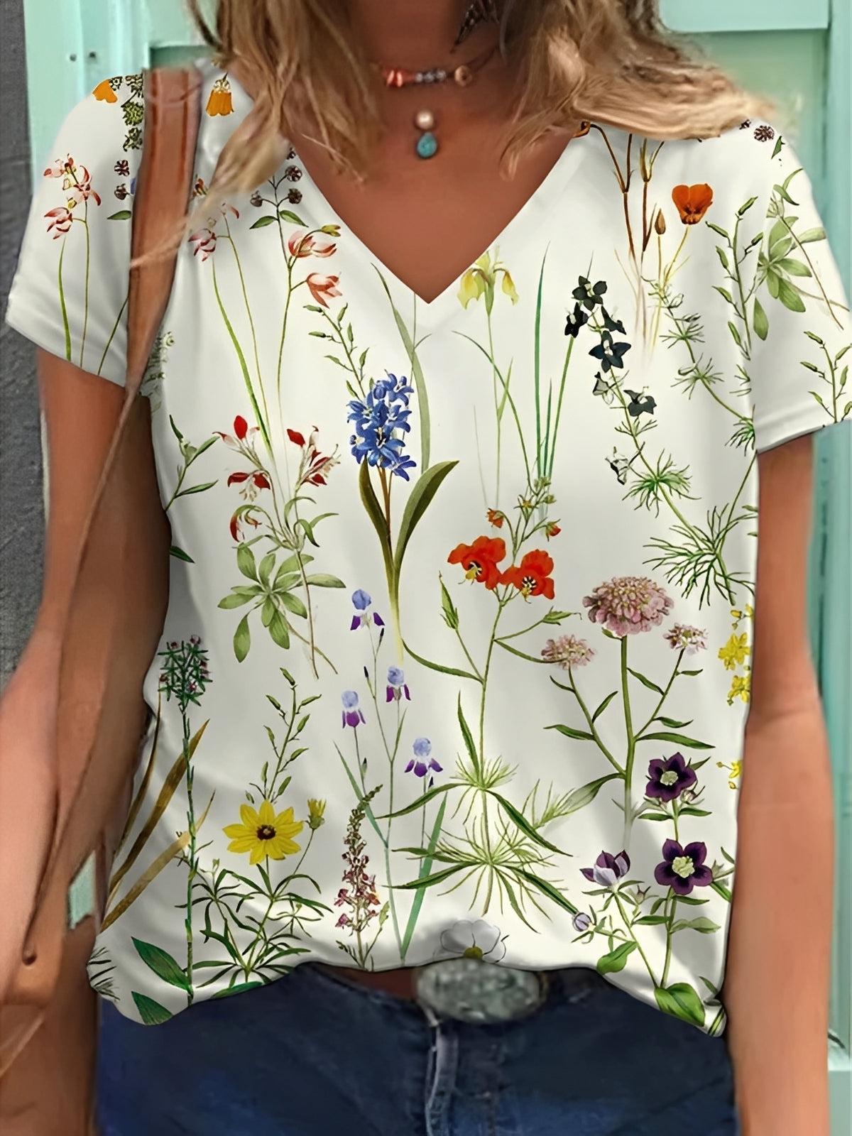 Niki - Haut chic à motifs de fleurs pour femmes