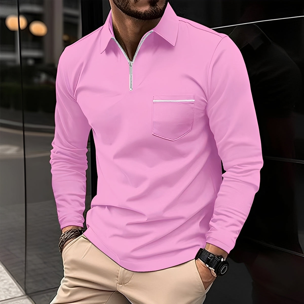 Jackson - Polo homme à manches longues - pour un style décontracté