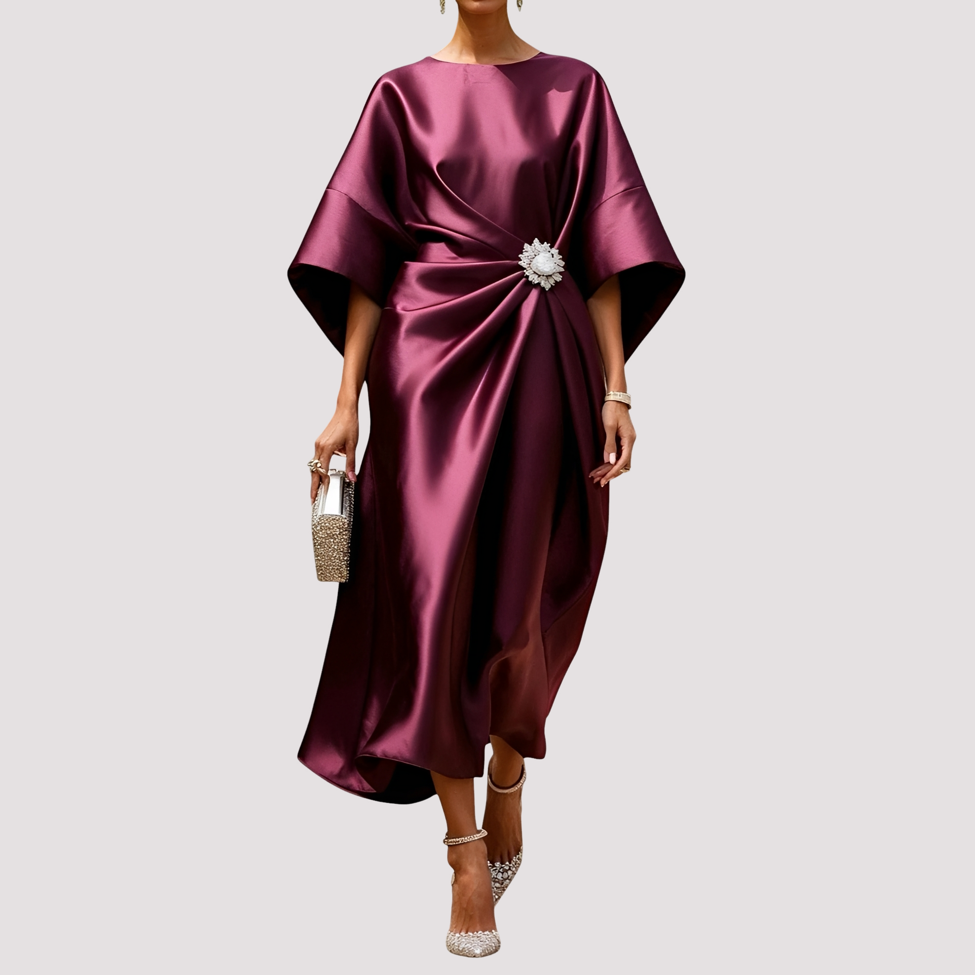 Kay - Robe Midi Élégante avec Design Croisé