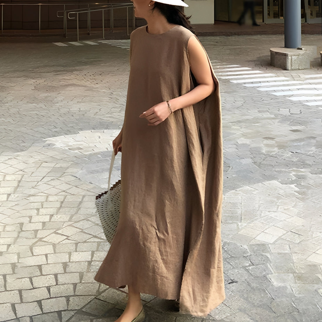 Carly - Robe plissée sans manches et décontractée pour femmes