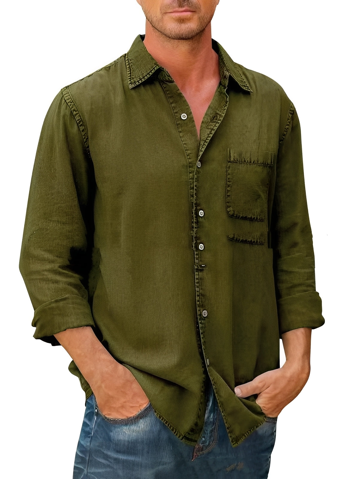 Alfie - Chemise usée à manches longues