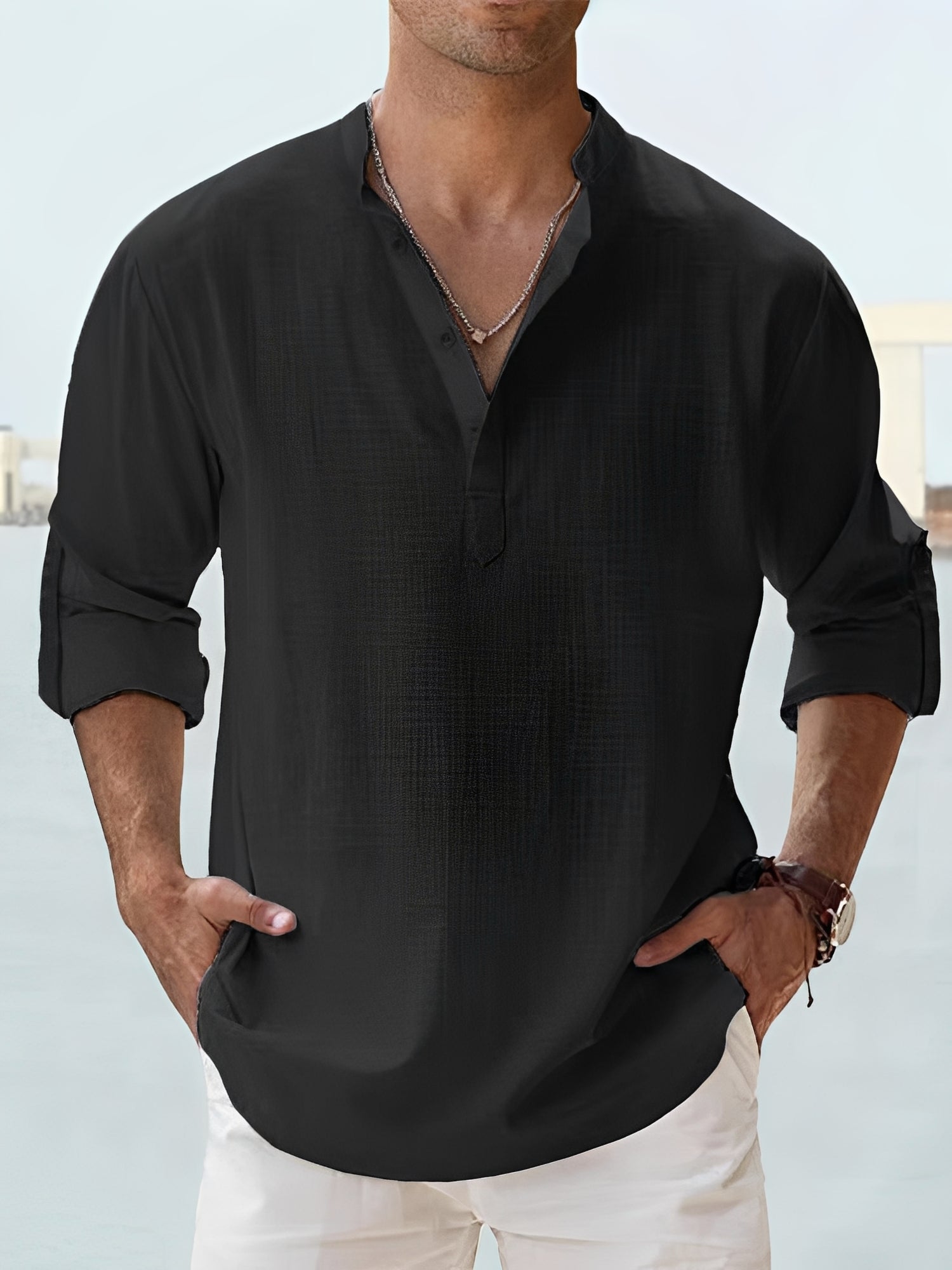 Ronnie – Chemise homme à manches longues – parfaite pour les journées chaudes dans un style décontracté