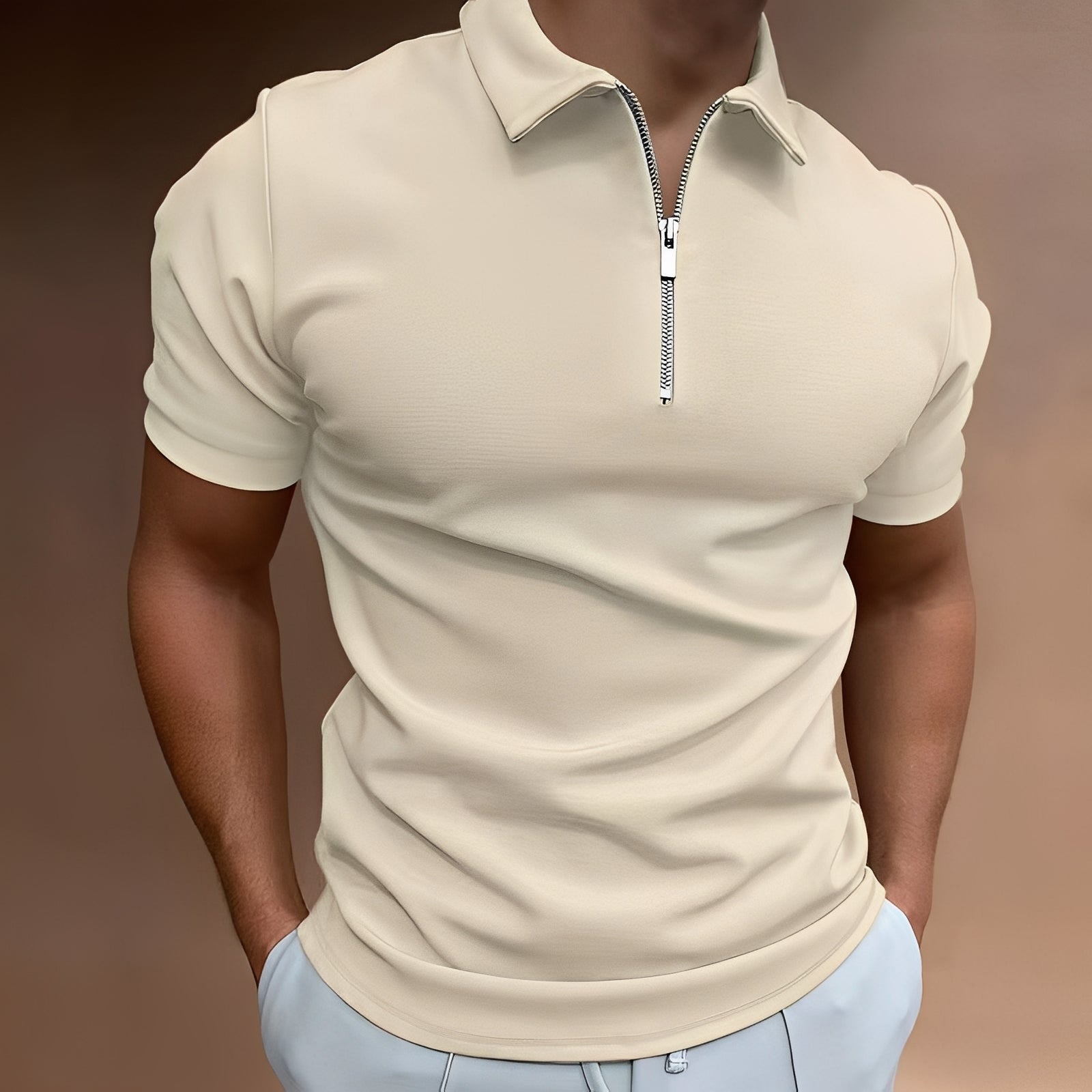 Carlos - Polo élégant pour hommes avec fermeture éclair