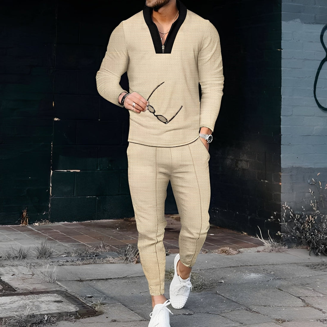 Andrew - Ensemble de sport élégant avec motif en relief pour hommes