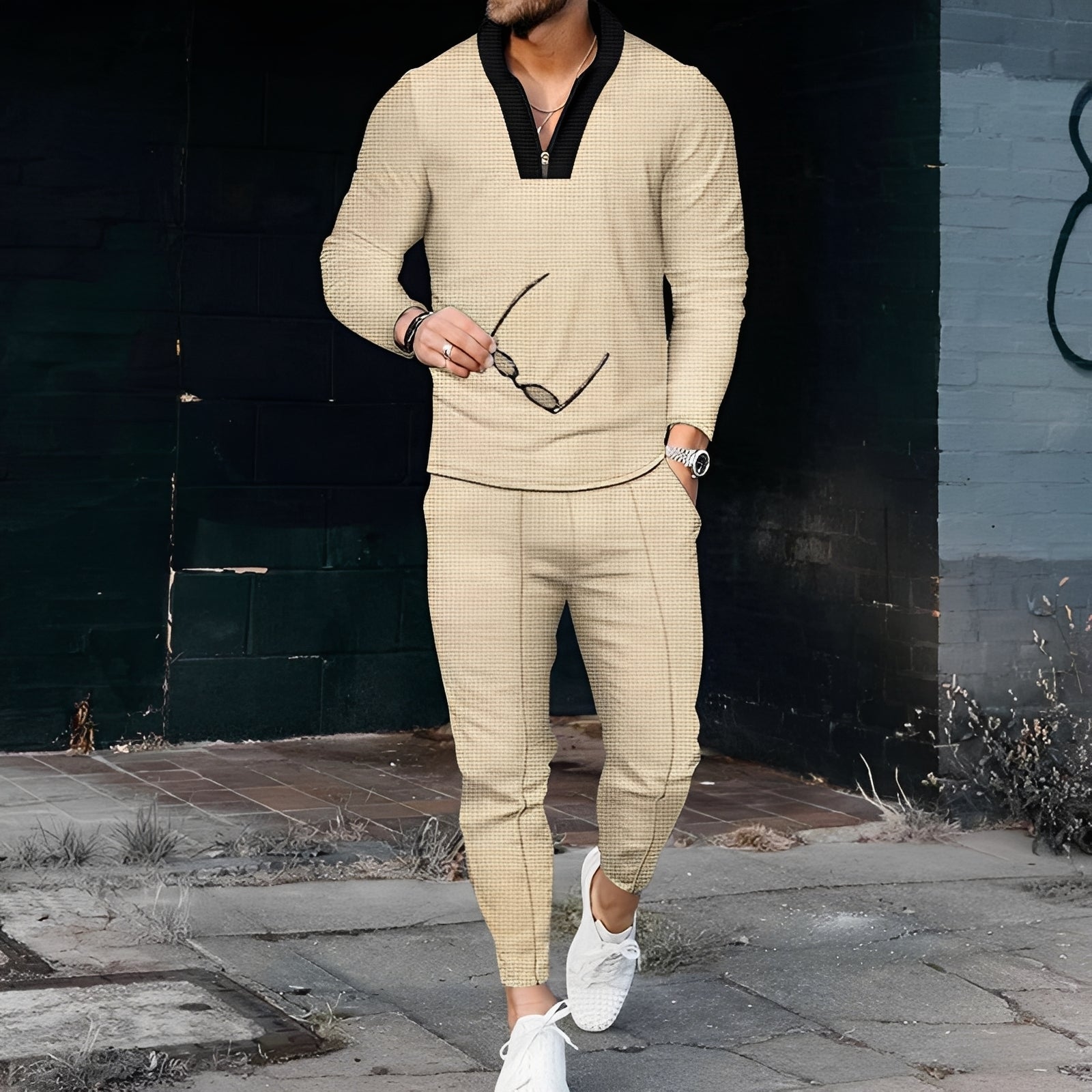 Andrew - Ensemble de sport élégant avec motif en relief pour hommes