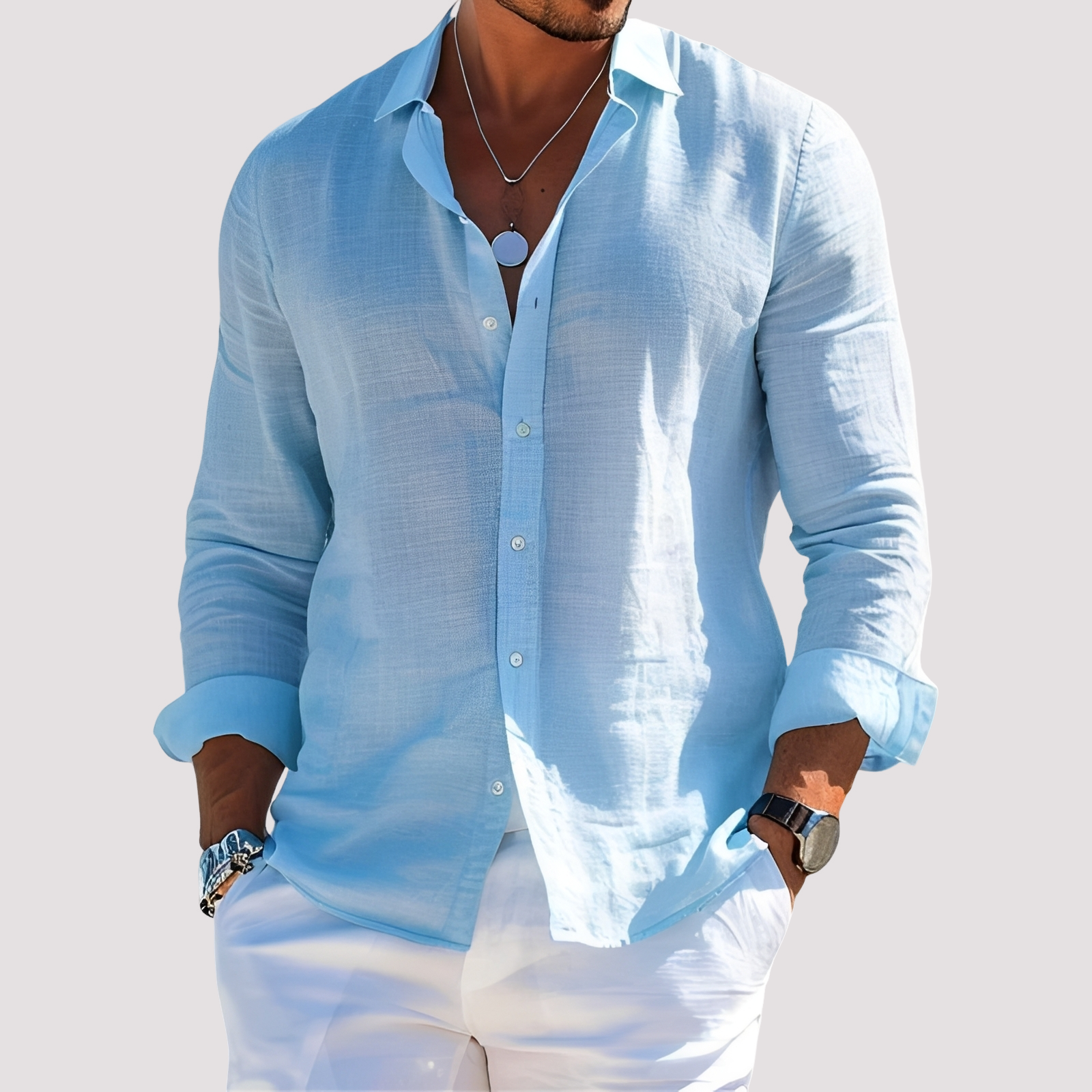 Dale – Chemise à manches longues pour hommes – Décontractée et relax