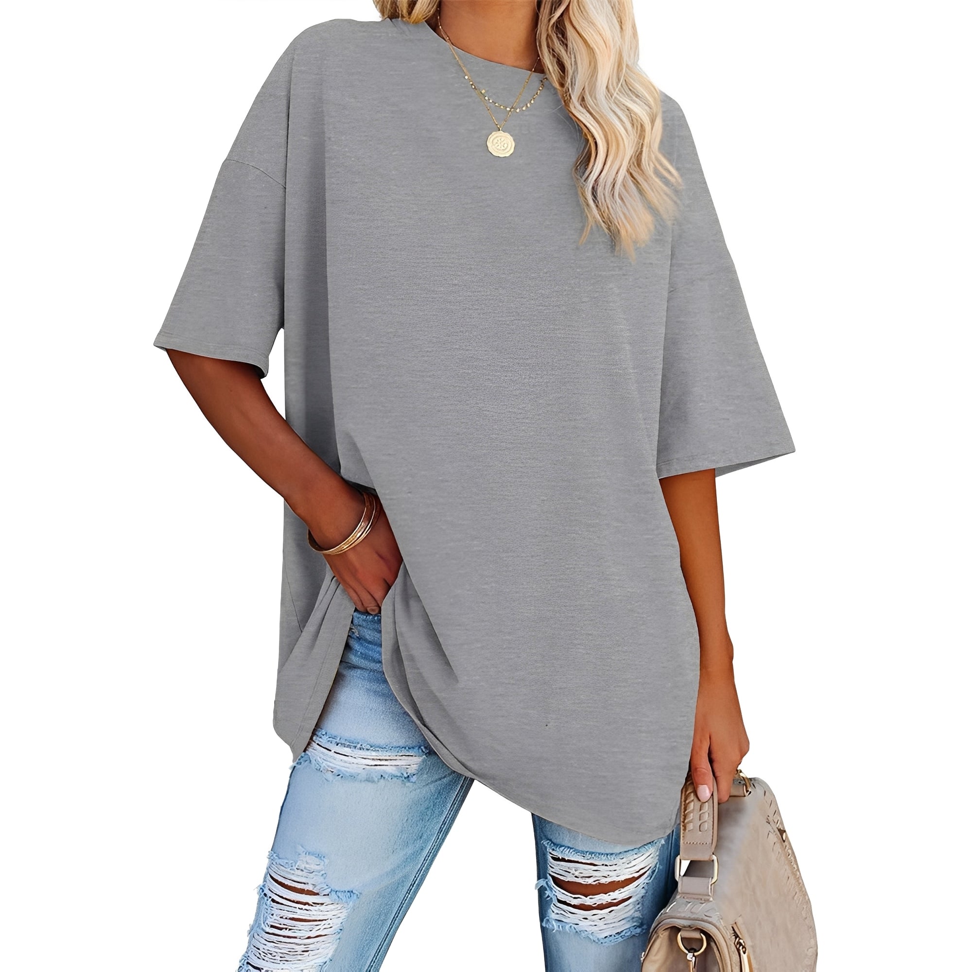 Alice - T-shirt large avec épaules tombantes