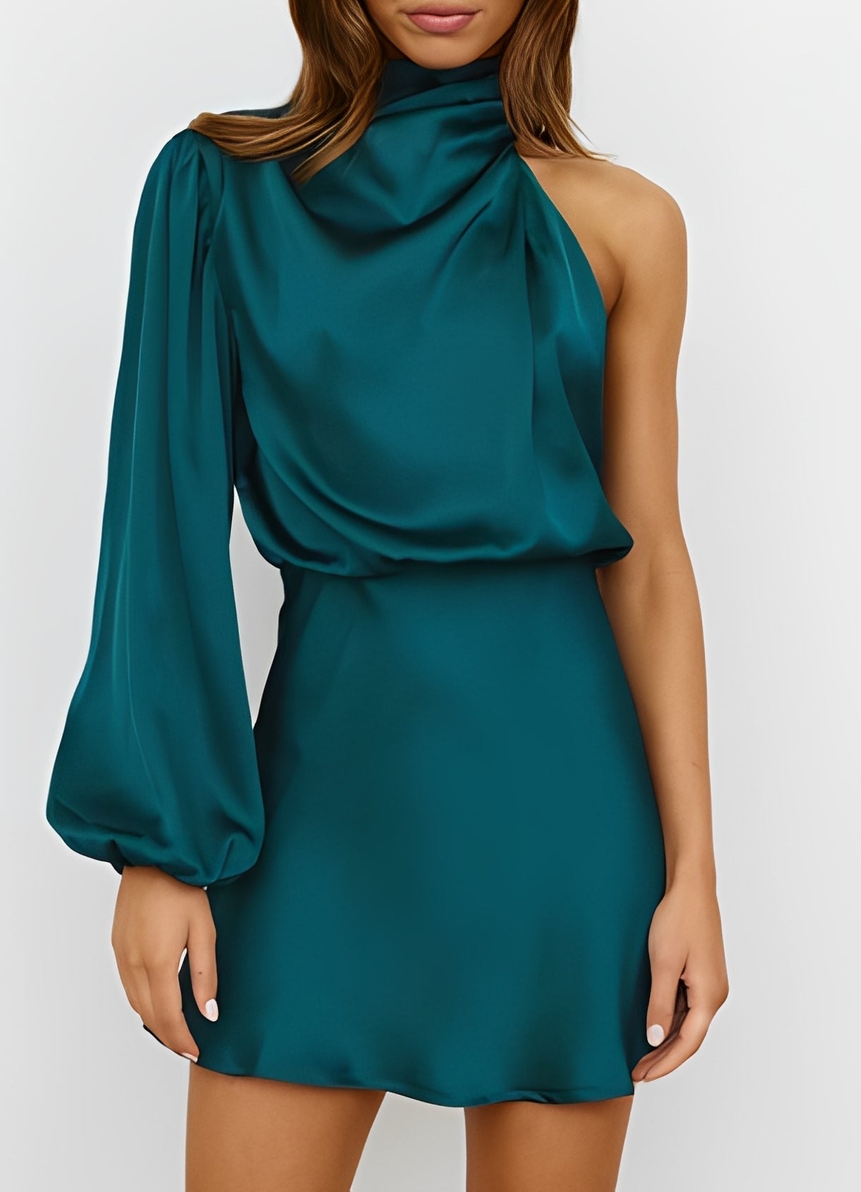 Sammy - Robe chic avec une épaule et manches longues