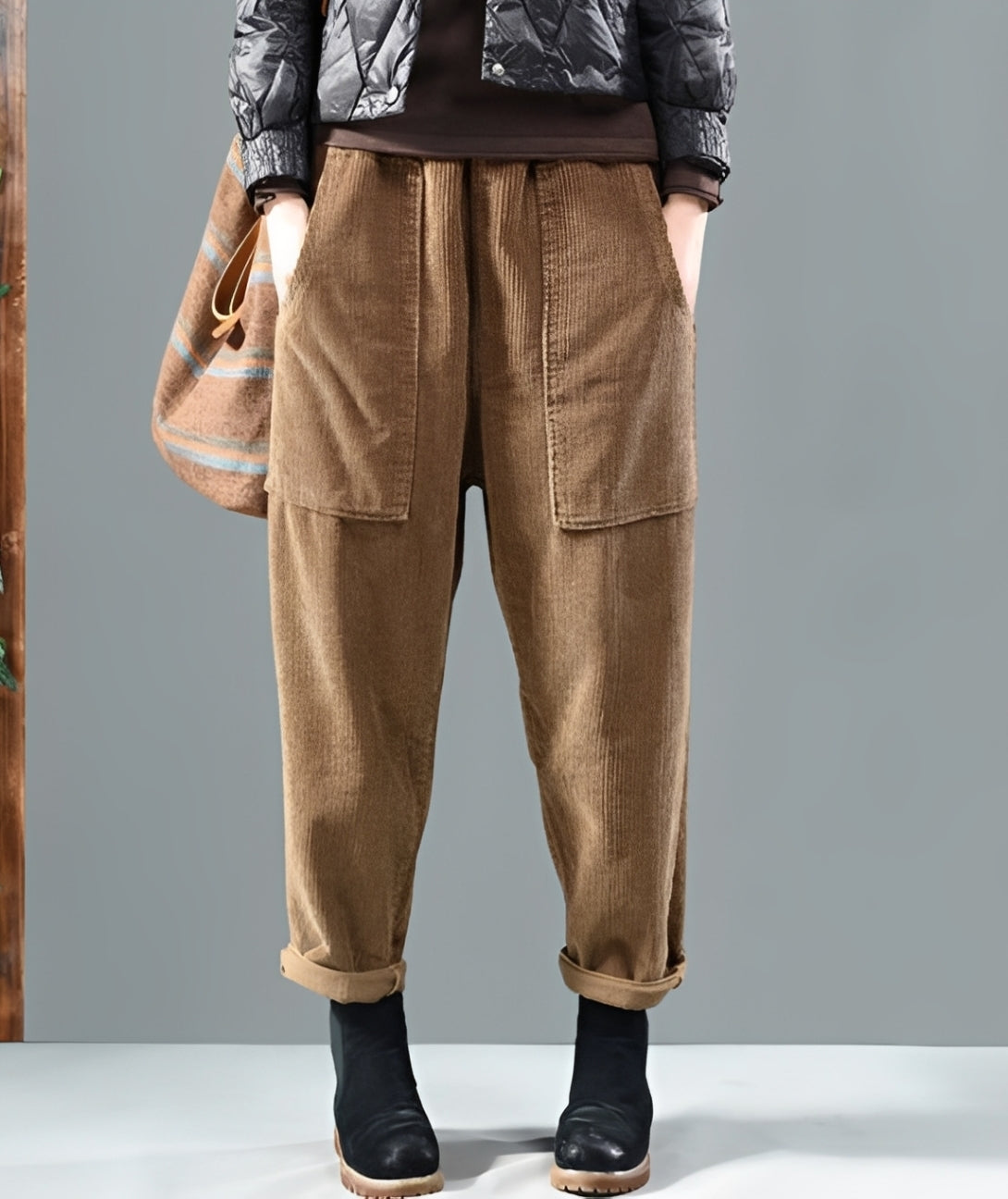 Hanna - Pantalon harem en velours côtelé chic pour femmes