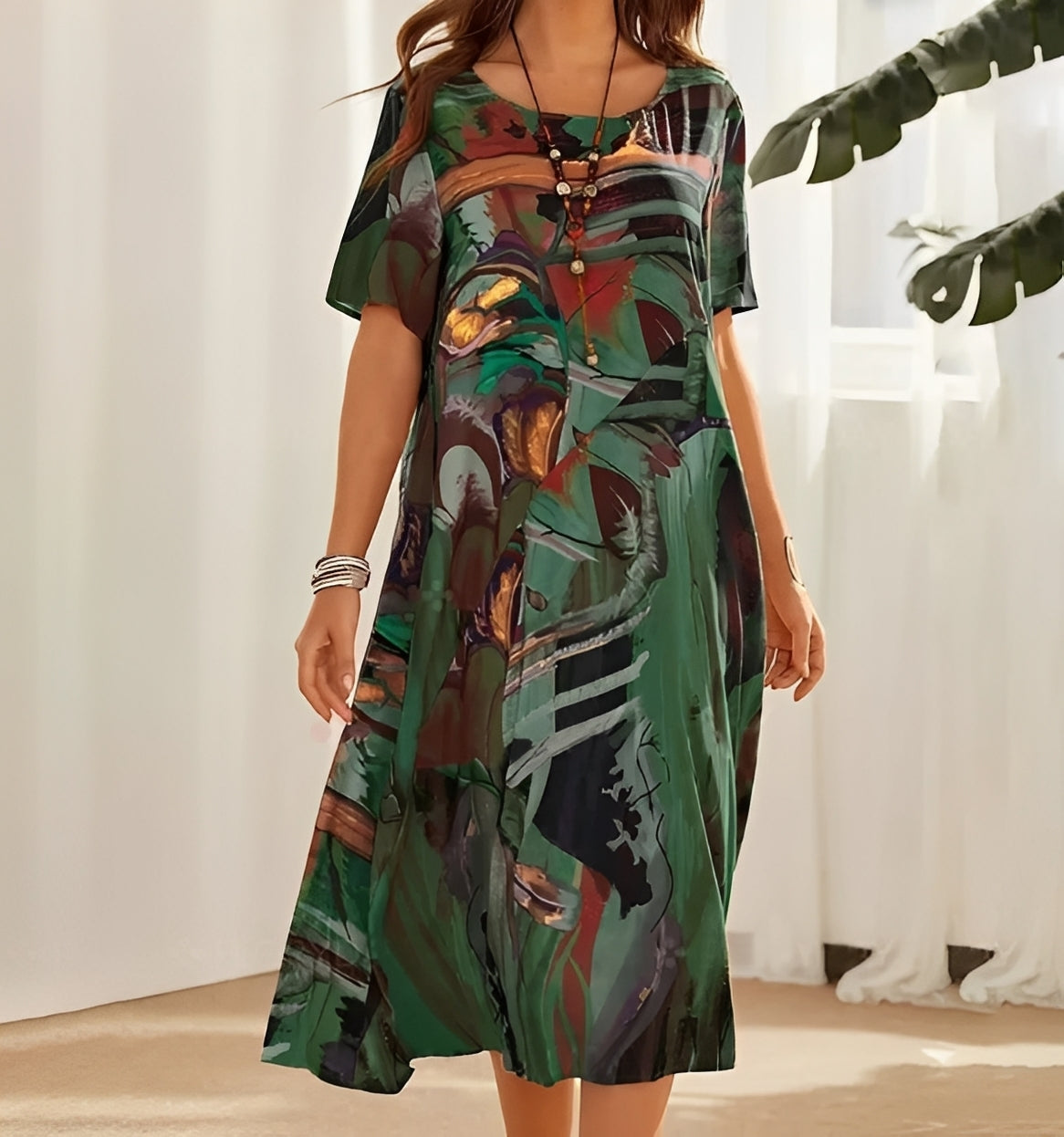 Alexa - Robe à motif élégant et coupe décontractée pour femmes