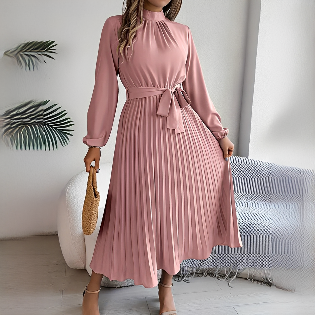 Jessy - Robe à plis longues manches pour femme